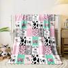 Cow Print Pink Farm Blanket Bedroom Blanket for Livingroom Couch Lunch Break Soft Throw for Friend's Festival Gift