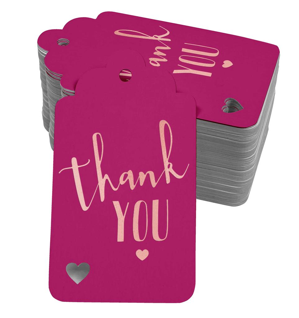 Inkdotpot ThankYou Bridal Shower-Baby Shower-Retirement-Wedding-Birthday Bottle Tag Real Gold Foil Favor Hang Tags Pack Of