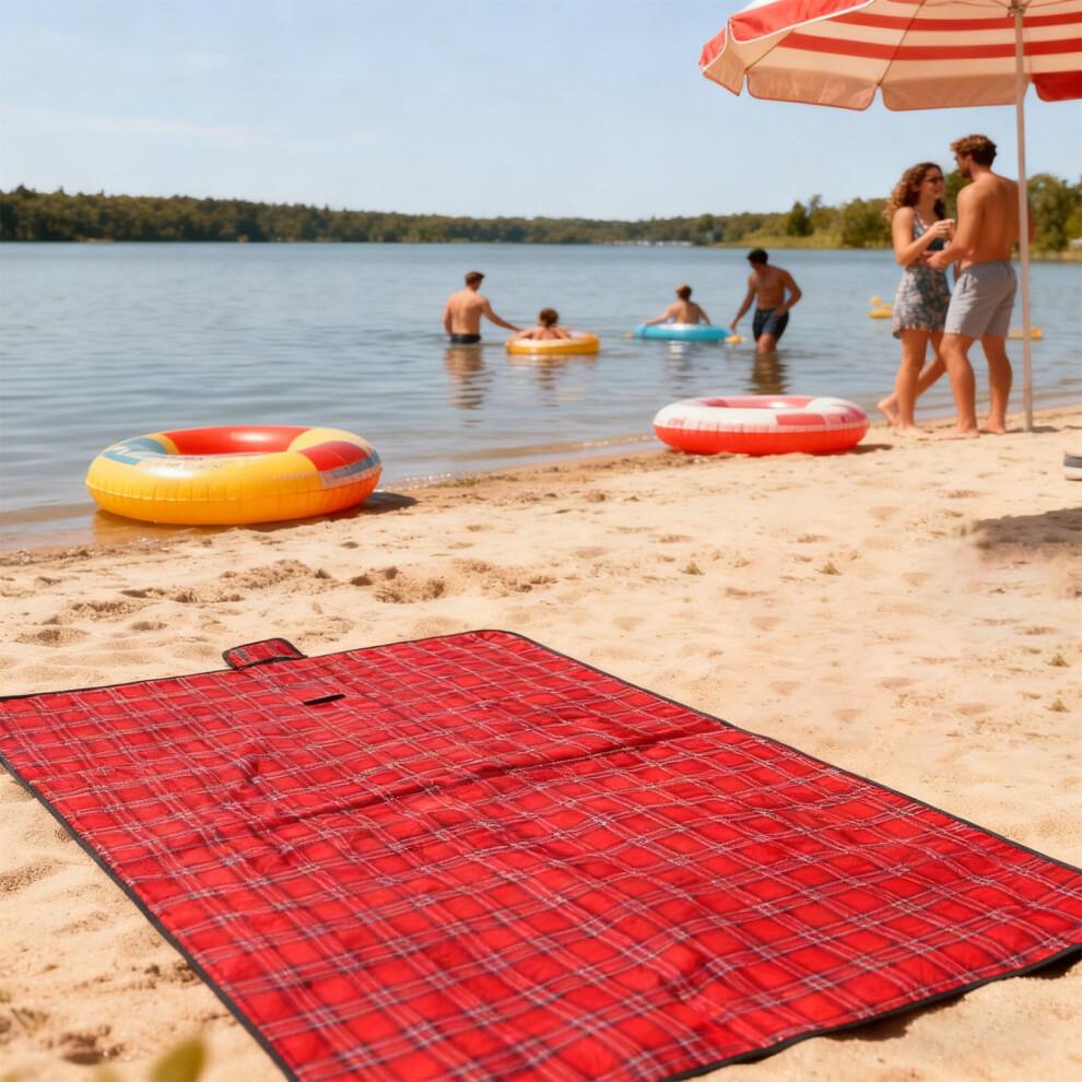 Couverture de pique-nique d'extérieur verte extra large 150x180cm – Imperméable et portable pour le camping, la plage, la randonnée, les festivals