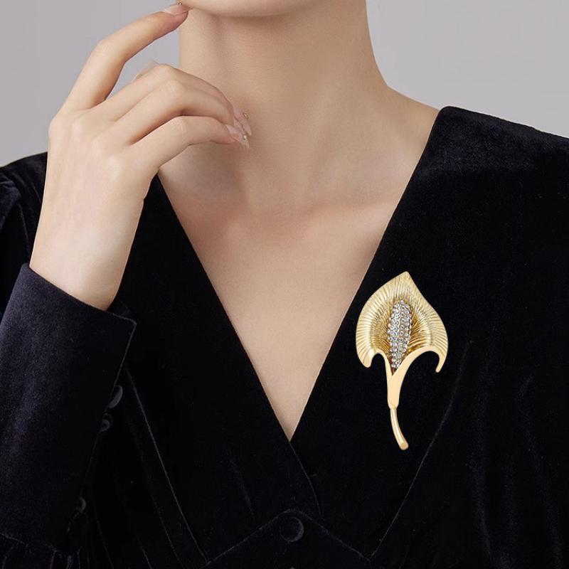 Broșă Calla Lily Retro, Produs de Înaltă Calitate pentru Femei, Exquisit și Simplu