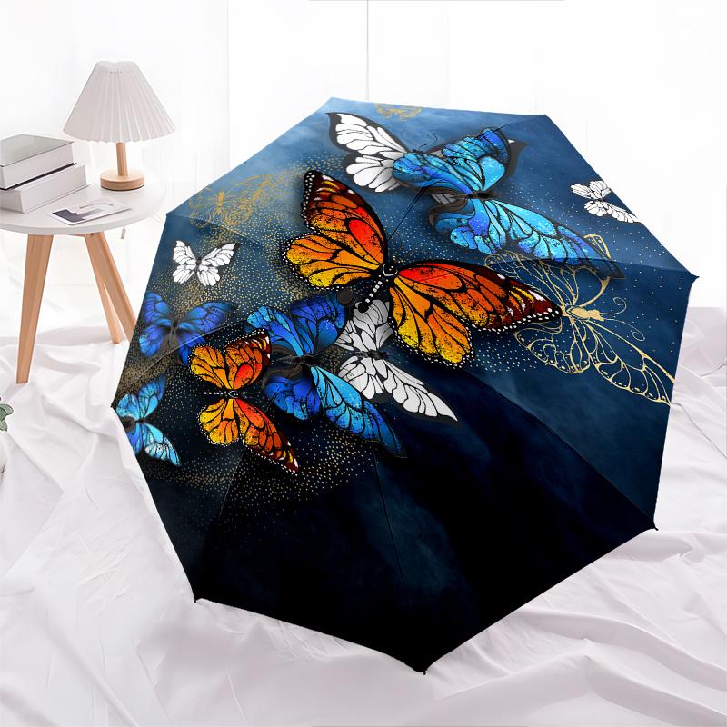 Colorful Butterfly Wallpapers for iPhone, HD QualityUmbrella, Cute Umbrella with Cute Design, Portable 3-Fold Compact Umbrella for Men & Women, Valent