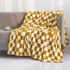 Checkerboard Lattice Throw Blanket Blue Yellow Green Pattern for Kids Boys Girls Birthday Gift for Bed Couch Sofa Blanket Soft