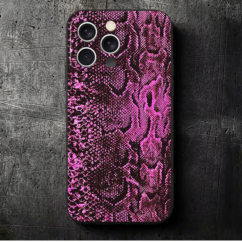 

Fashion Snake Skin Pattern Soft Phone Case for iPhone 16 16E 17 Air 15 Pro Max 14 Plus 13 Mini 11 12 7 Black Cover Back Shell iPhone 15 Pro