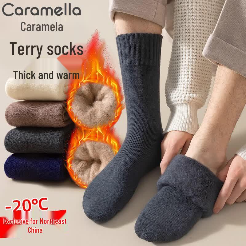 Caramella Men s Thermal Fleece-Lined Winter Socks One Size