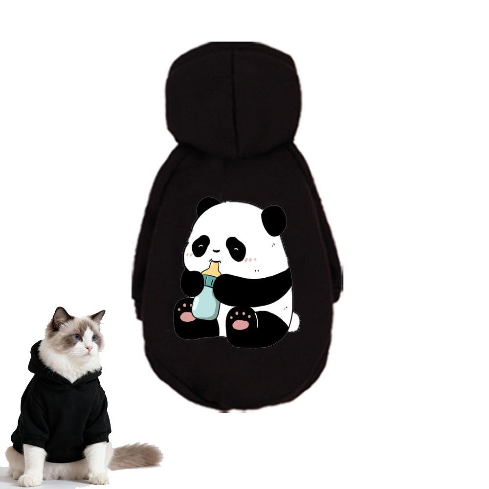 Pet Hooded Sweatshirt Cats & Dogs Cute Fashiona Unique Panda Print Design Suitable Pomeranian Maltese Large Breed Dog