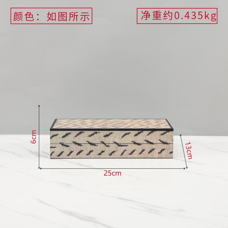 Wooden Storage Box Geometric Rectangular Jewelry Box Desktop Storage Container Make Up Organizer Jewelry Organizer