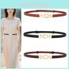 Fashionable Pu Leather Slim Waist Belt With Alphabet Design For Stylish Work Attire