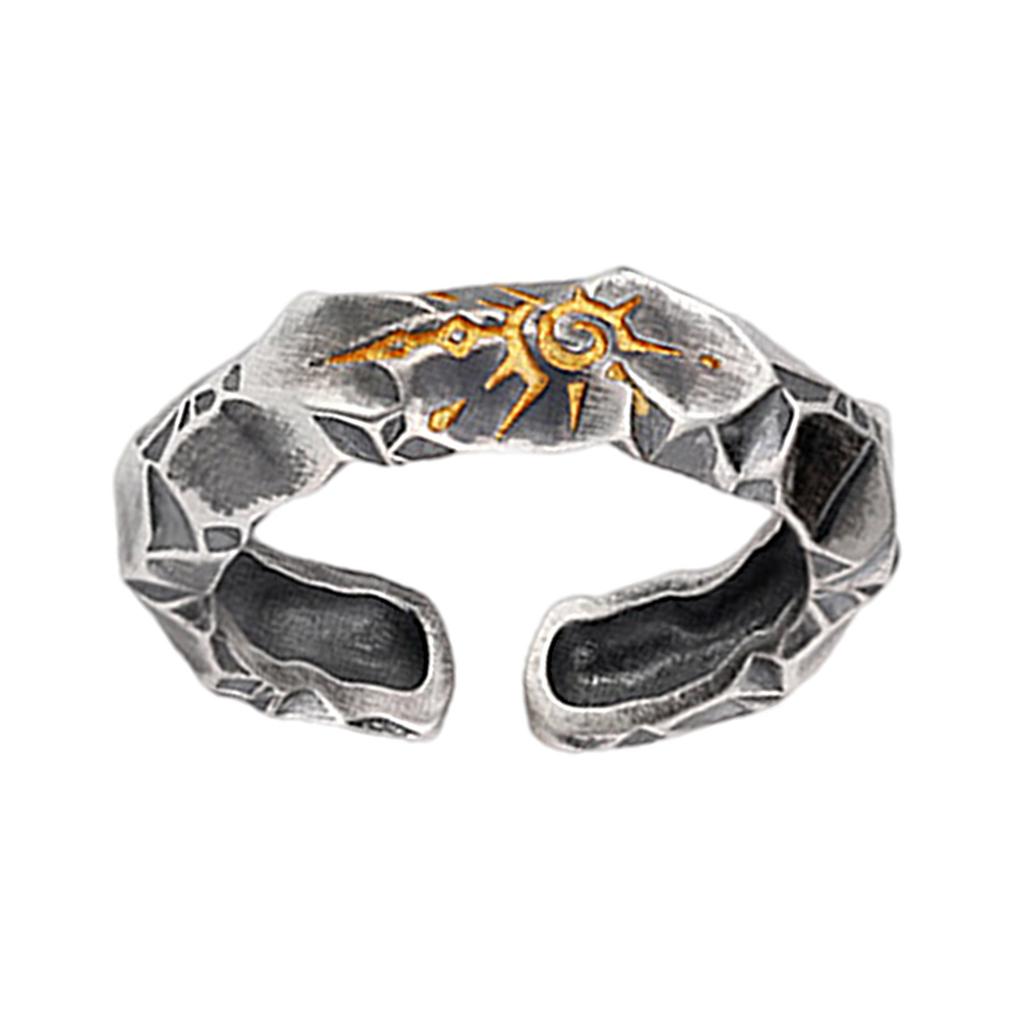 Adjustable Copper Wishing Stone Ring for Men Symbol of Luck and Happiness Open Rings Comfortable Daily Wear Jewelry