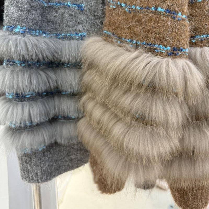 Sweaters Coat Cardigan for Women Winter V-Neck Mid-Length Knit Cardigan Loose Long Sleeve Faux Mink Coat