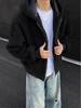 Men's American Retro Lambswool Coat - Winter Hooded Fur Cardigan with Velvet Lining