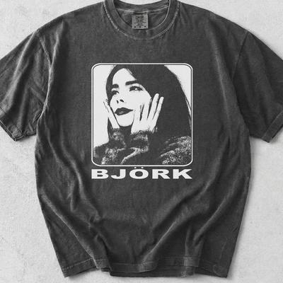 Björk 90-es évekbeli póló, Vintage mosott zenekari póló