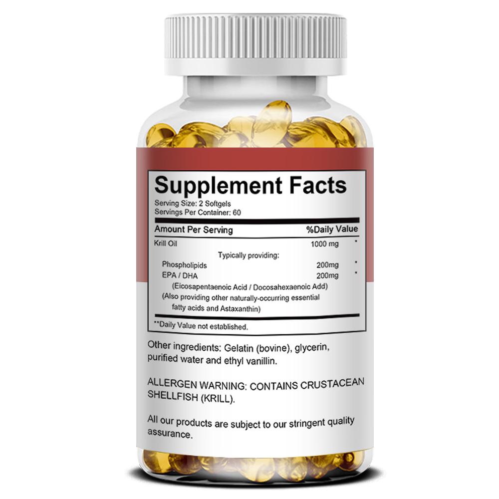 Krillöl, Astaxanthin 1000 mg/Portion, 120 Kapseln Nahrungsergänzungsmittel