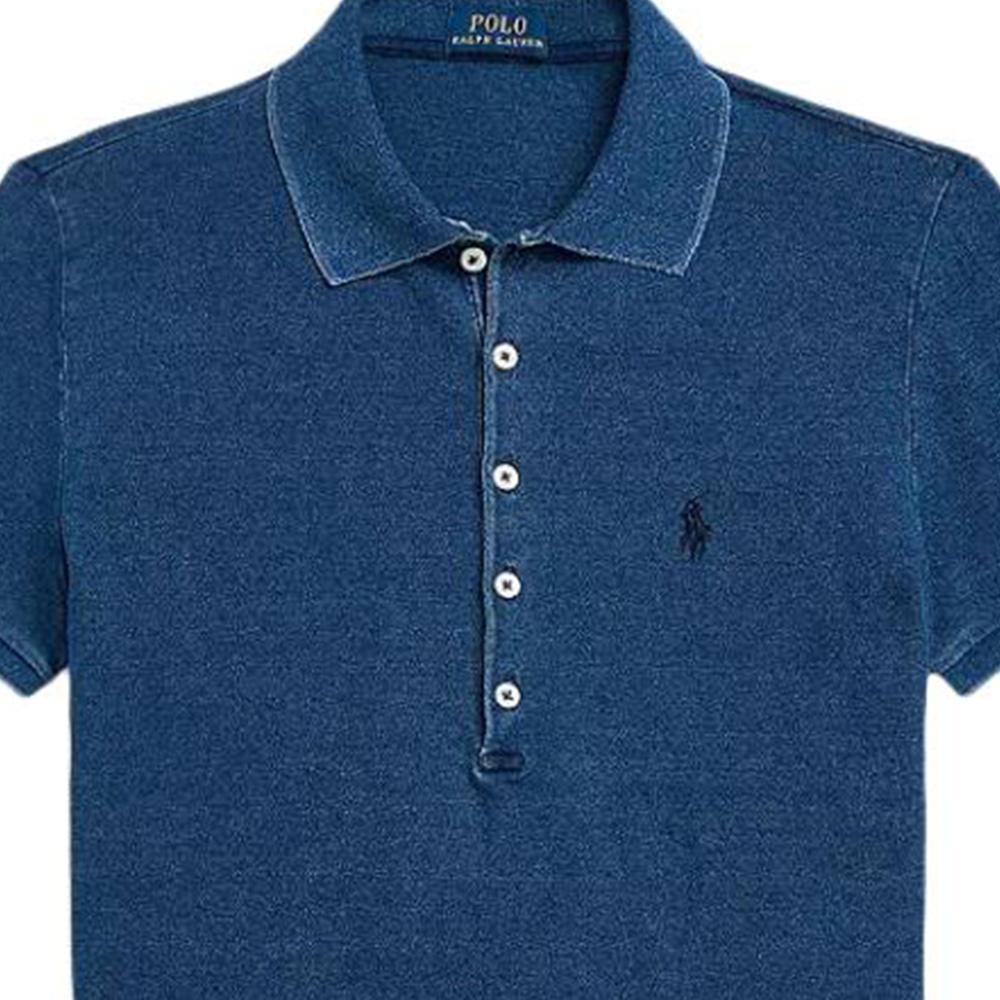 Polo Ralph Lauren Logo Slim Fit Short Sleeve Polo Shirt Women tops Indigo 211870245006