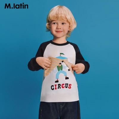 M.Latin Boys' 2026 Spring Color-block Raglan Sweatshirt