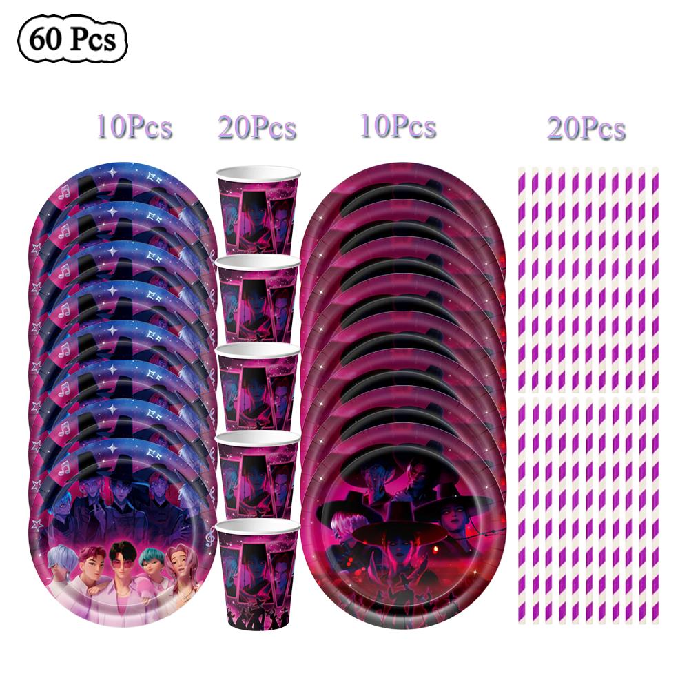 Idol Boy Kpops Demoni Vânător Petrecere de Ziua Decor Veselă De Unică Folosință Față de Masă Pahar Farfurie Balon Petrecere Baby Shower Consumabile