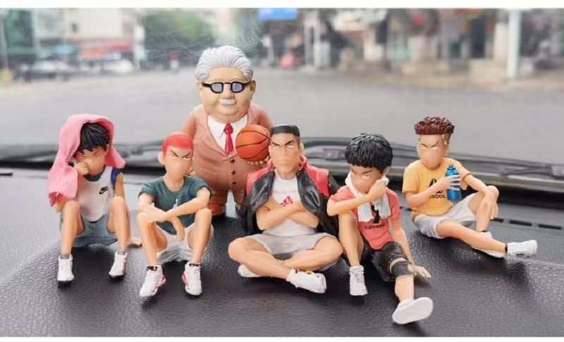 Slam Dunk Figures: Hanamichi Sakuragi, Ryota Miyagi, Hisashi Mitsui, and Kaede Rukawa. Model Toy Anime Figures, Approx. 7-8cm, Set of 5.