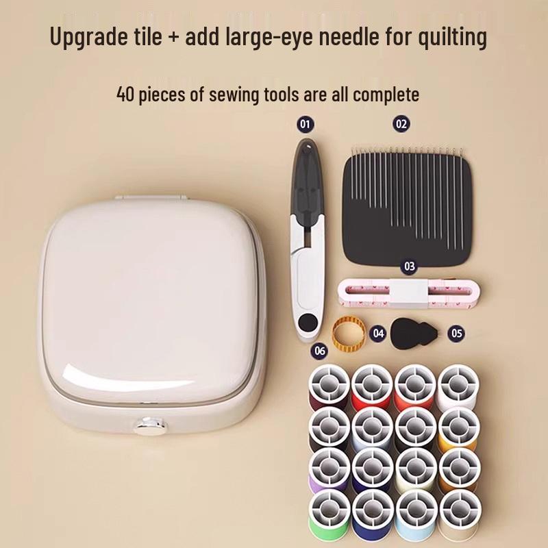 

Magnetic Portable Sewing Kit: High-Quality Needle & Thread Set for Dormitory Use White Sewing Kit