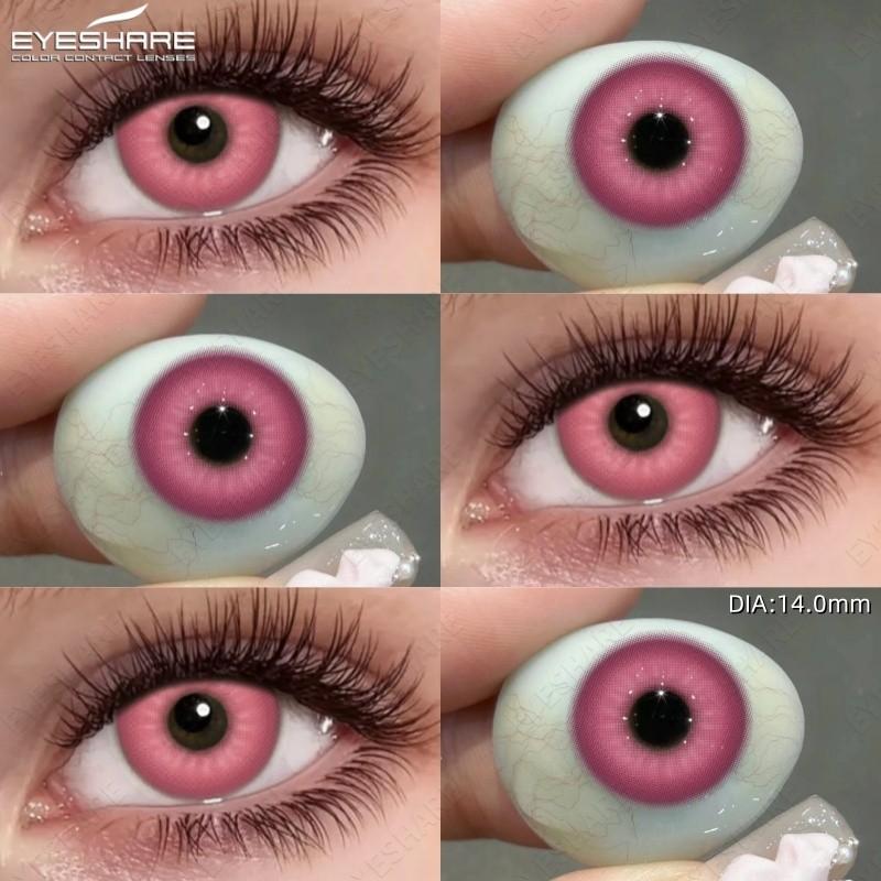 Eyeshare Cosplay Colored Contact Lenses 1 pair Pink Purple Lens Anime Role Playing Eye Makeup Softlens Fashion Cosmetics