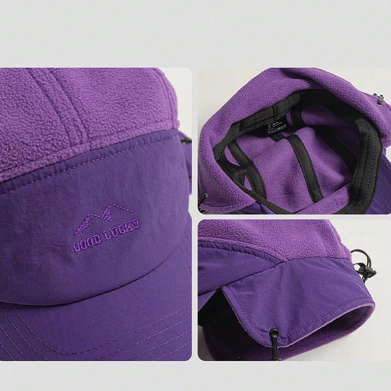 1pc Color-blocked Winter Bomber Hat Lei Feng Hat for Men and Women,Outdoor Warm Ear Protection Windproof Cord Ski Ride Pilot Hat