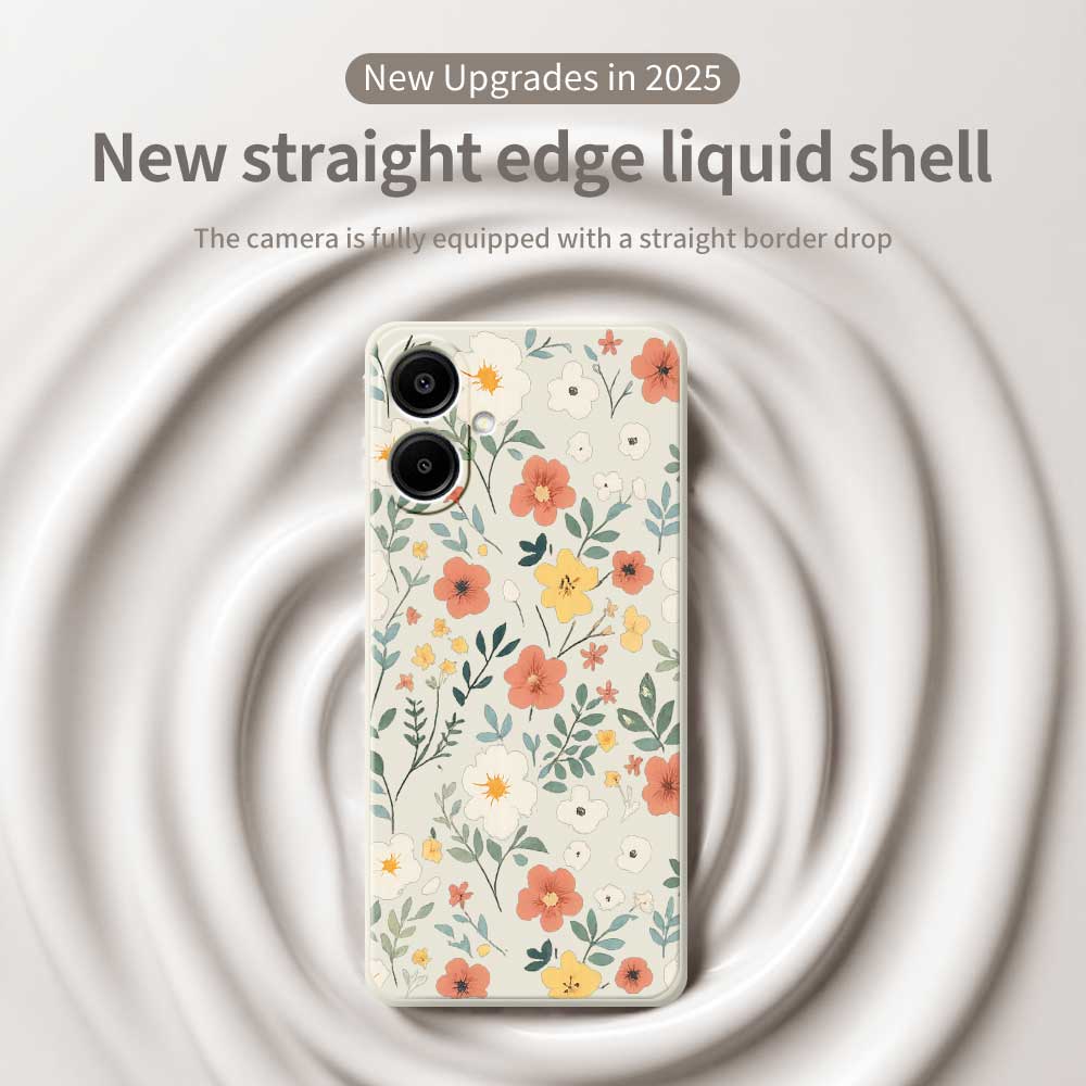 For Samsung Galaxy A07 4G Case Flower Garden Pattern Printing Straight Edge TPU Phone Back Cover