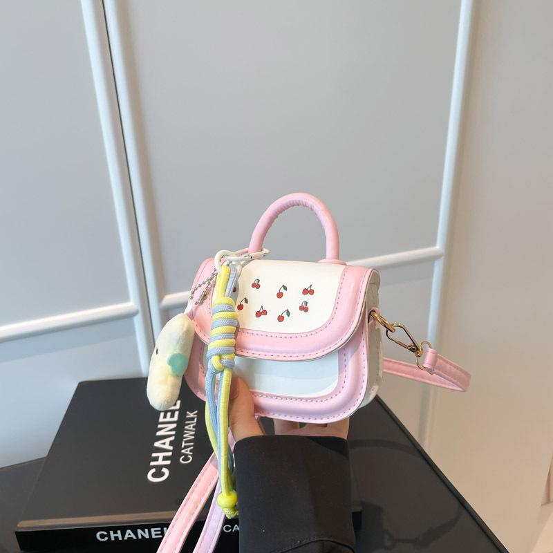 Sweet wind portable small square bag women's bag summer new contrasting color mini shoulder bag trendy versatile messenger bag