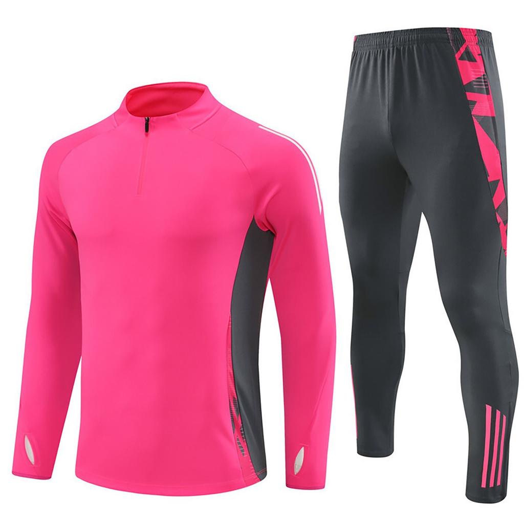 German Pink Half Zipper Training Uniform Soccer Uniform Jacket Support Customized Printing Number