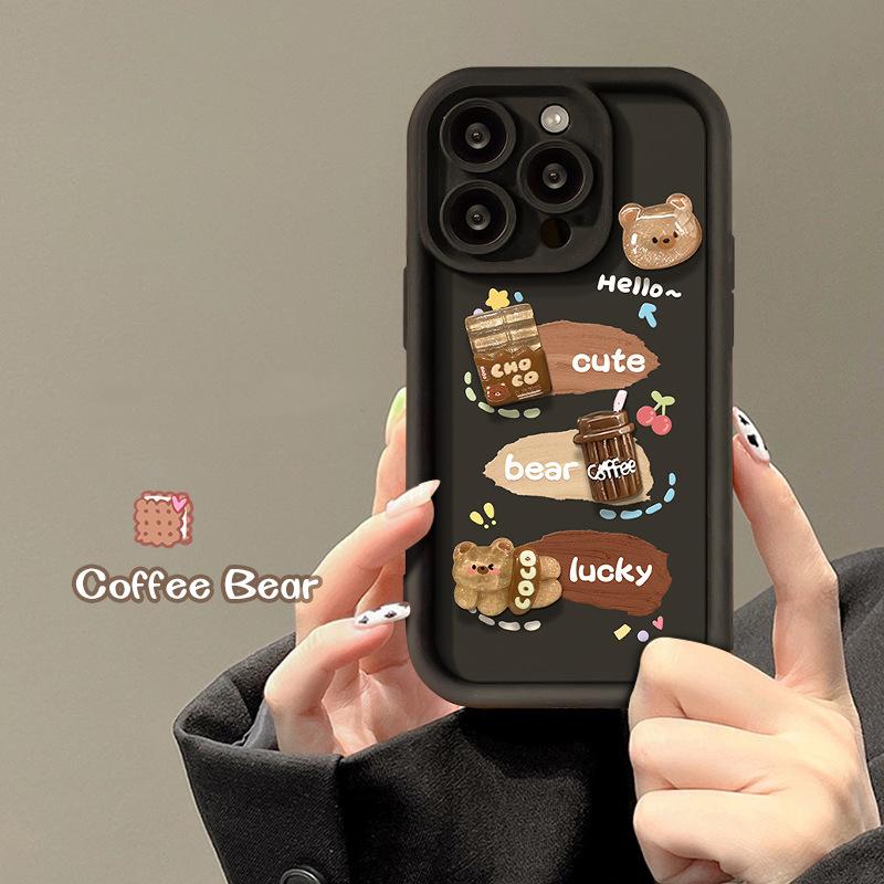 Lucky Bear Applies To Transsion INFINIX Three-dimensional Mobile Phone Case NOTE 40 Coffee Doll Personalized Protective Case