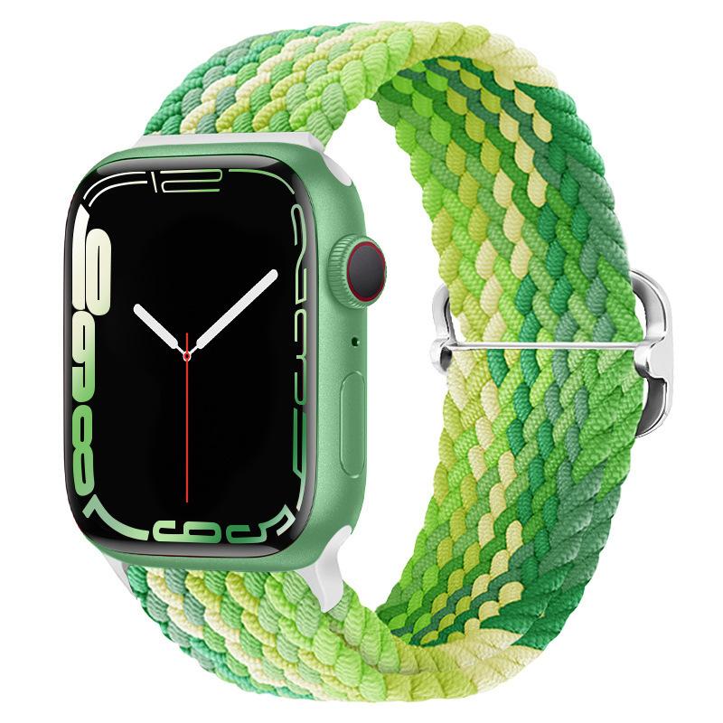 Elastic Woven Nylon Band F Smart Apple Watch Band 40 41 44 45MM Iwatch SE8 7 5 6 , Alloy Buckle Sport Soft Breathable Accessories Strap Blet Bracelet