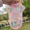 Thin Breathable Cooling Dog Vest Floral Print Sunproof Cat Summer Clothes Flying Sleeves Lightweight Cat Mesh T Shirt Summer