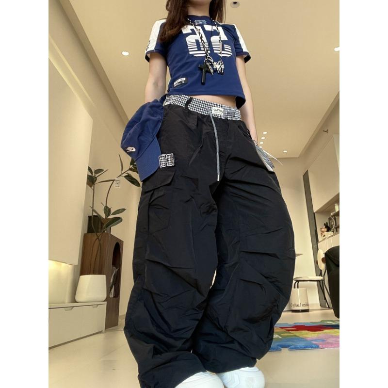 Vintage Pleated Paratrooper Quick-drying Overalls Men's and Women's Vibe Summer Versatile Wide-leg Casual Banana Scimitar Pants