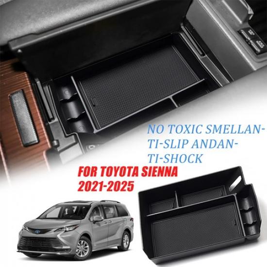 For Toyota Sienna -2025 Accessory Hidden Center Console Armrest Storage Box
