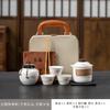 Yangzhiyu ceramic travel tea set: one pot, three cups, Kuaike cup, outdoor travel exquisite small set, single-person drinking tea set