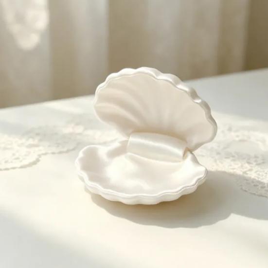 Elegant Jewelry Storage Tray Shell Shape Ring Dish, 3D Printed Organizer Tray, With Lid Small Decorative Trinket Holder for Earrings Necklaces