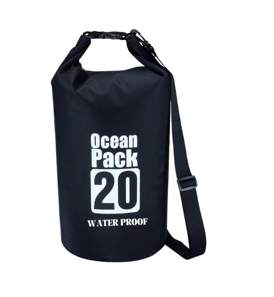 Waterproof PVC Outdoor Drifting Bucket Bag - Convertible Single/Double Shoulder, Foldable for Beach & Swimming Storage