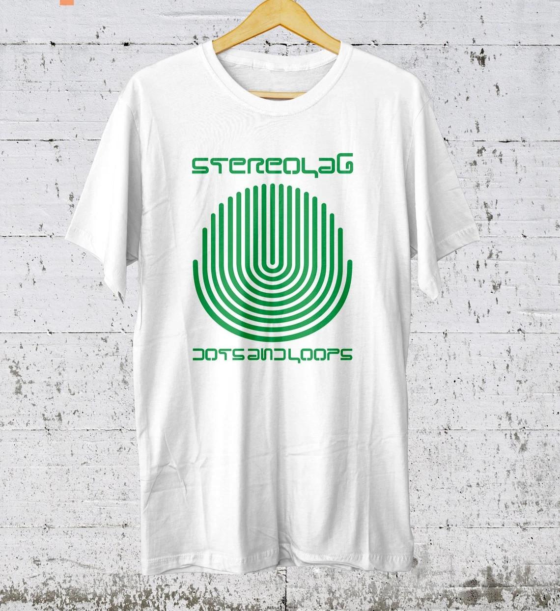 Stereolab Dots and Loops Short Sleeve Cotton White T Shirt JU1059 XXXL
