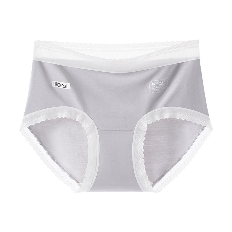 

Plus Size Women s Summer Mulberry Silk Extended Crotch Non Scratch Close Skin Triangle Briefs 3XL сірий