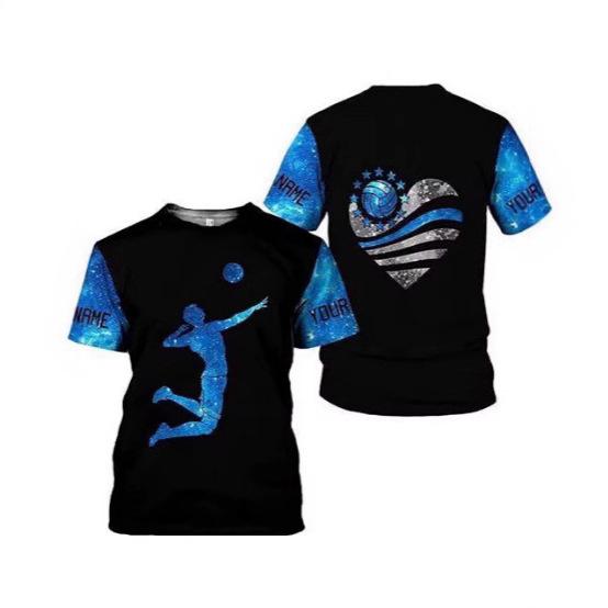 New USA Volleyball Jersey T-Shirt Men's T-Shirt Short Sleeve Sports Quick Dry Top Summer Breathable T-Shirt Clothing