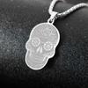 Fashion Pop Stainless Steel Flower Skull Pendant Necklace Skull Pendant Necklace Holiday Gift Accessories