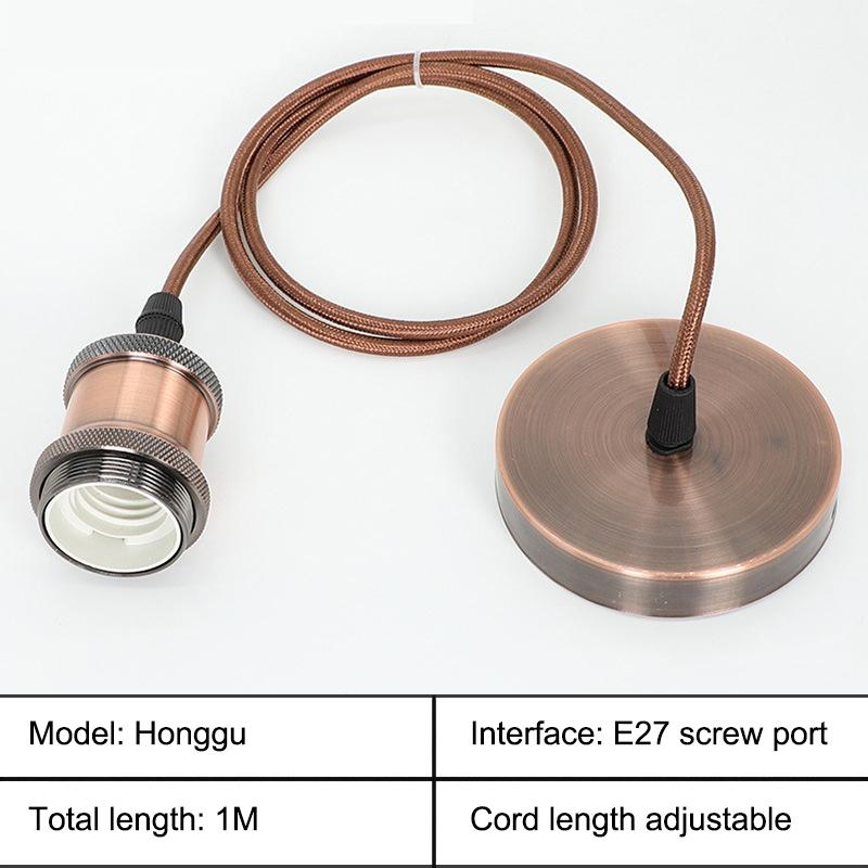 Inline Badge Ceiling Lamp Holder Aluminum E27 Lamp Holder Set Single Lamp Holder 1M Cord Vintage Style Lamp Holder For Mall