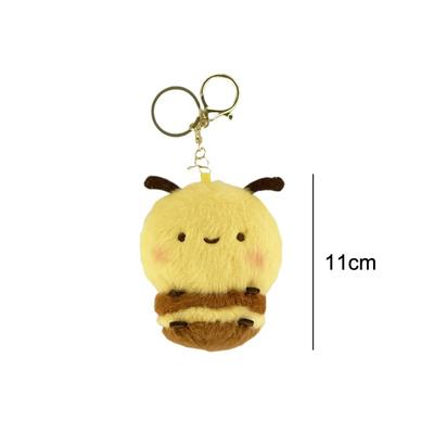 1Pc Charms Stuffed Lovely Fluffy Ornament Little Bee Pendant Car Toys Keychain Plush Dolls Child Holiday Gifts