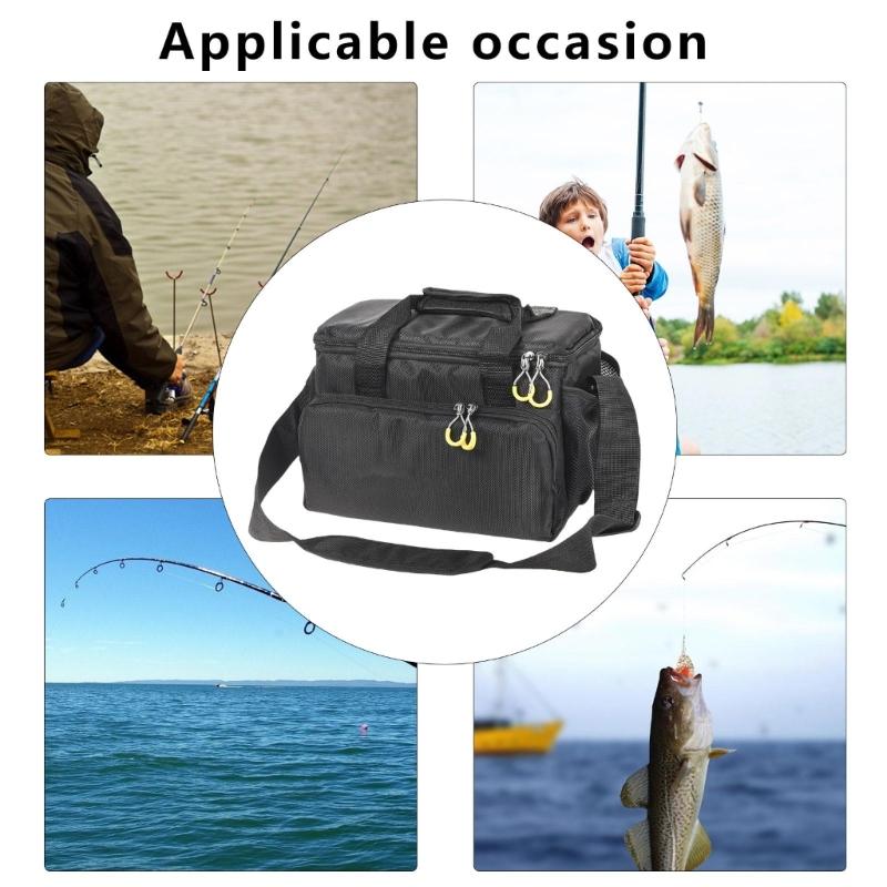 Multiple Pocket Fishing Gear Carrying Bag Large Capacity Fishing Tackle Backpacks Large Capacity Fishing Gear Storage Bag