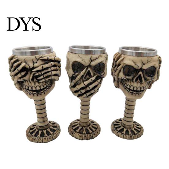 Kubek Wodny Stal Nierdzewna Kubek Halloween Piwo Żywica 3D Kielich Z Wzorem Czaszki i Piszczeli Kawa Prezent