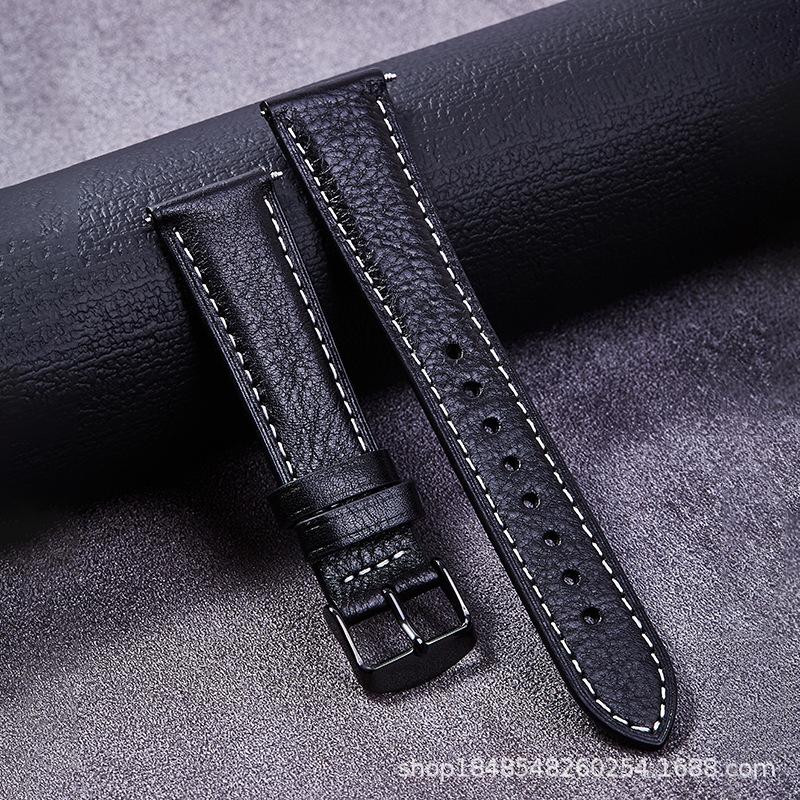 Cowhide Watch Strap Is Suitable For 22Mm Pin Buckle High-End Tree Height Leather Lychee Pattern Strap