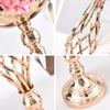 Eleganter Stil Vintage Goldener Blumenständer Romantische Dekorative Kerzenhalter Hohl Design Florales Display-Regal Hochzeitsrequisiten