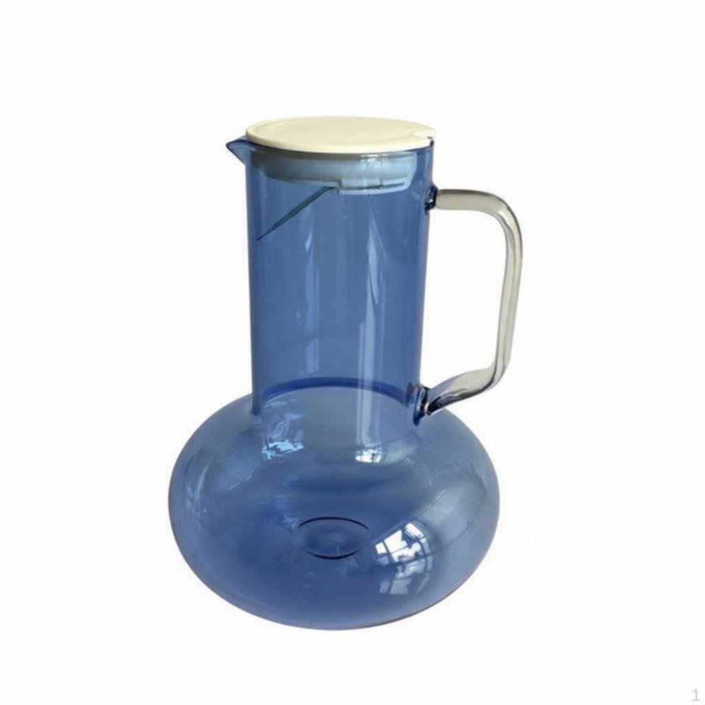 Spherical Base Glass Pitcher Nordic Design Large Capacity Water Carafe with Lid Builtin Strainer