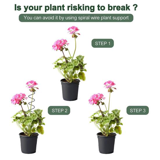 3 Pcs Plant Support Stakes Twist Tomato Stakes Spiral Plants Stakes Iron Garden Stakes Supports with Twist Ties for Climbing Plants Vines