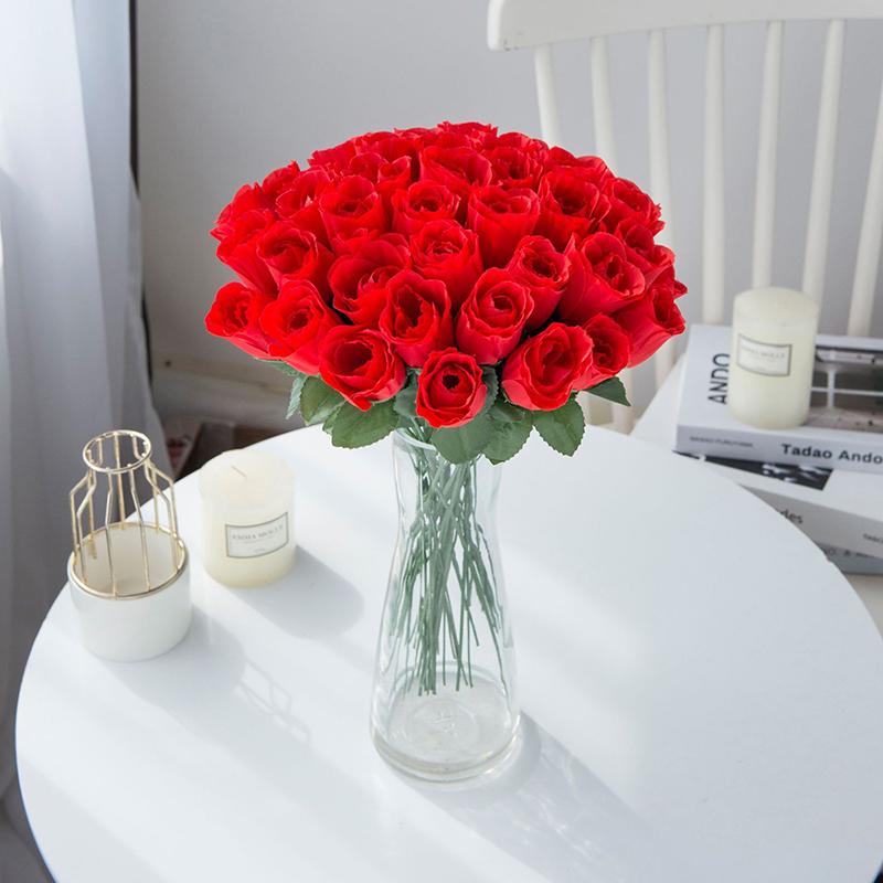10Pcs Realistic Artificial Rose Bouquet For Weddings, Birthdays, And More For Floral Arrangements And Home Decor