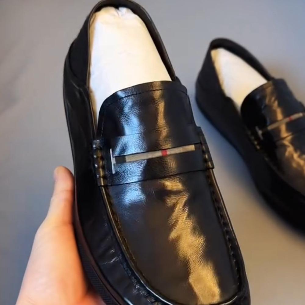 Fashion Men's Casual Leather Shoes Calzado Hombre Shoes Men Leather Original Designer Loafers Men Business Shoes Black Flats