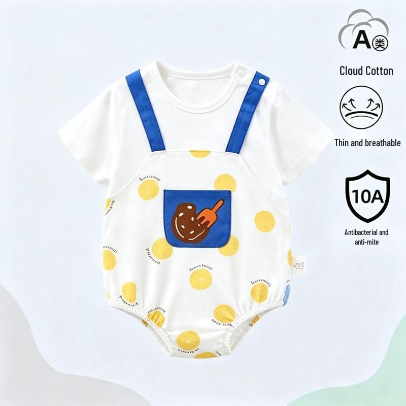 Summer Cotton Baby Romper - Short Sleeve One-Piece for Boys & Girls