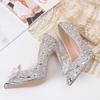 Fashion Luxury Handmade Full Diamonds Rhinestones Women Pumps Fashion Crystal Flowers Stiletto High Heels Lady Banquet Wedding Shones